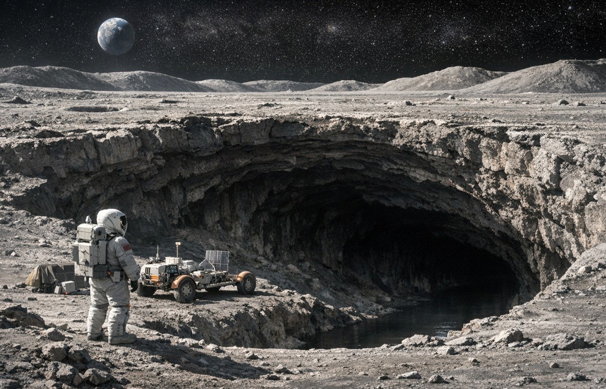 Ay’da Doğal Üs Potansiyeli: Mare Tranquillitatis’te 100 Metrelik Mağara