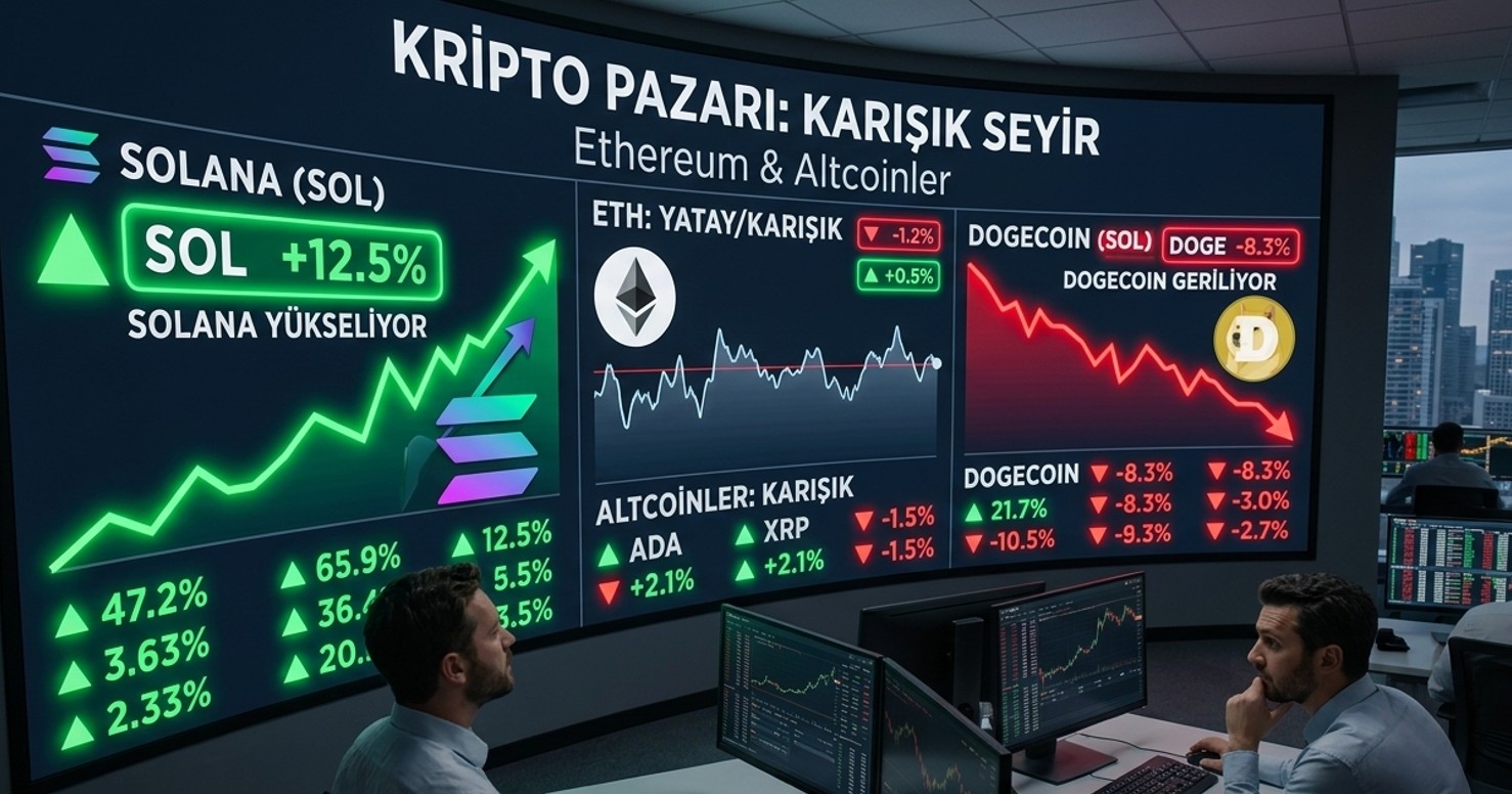 Ethereum ve Altcoinlerde Karışık Seyir: Solana Yükseliyor, Dogecoin Geriliyor