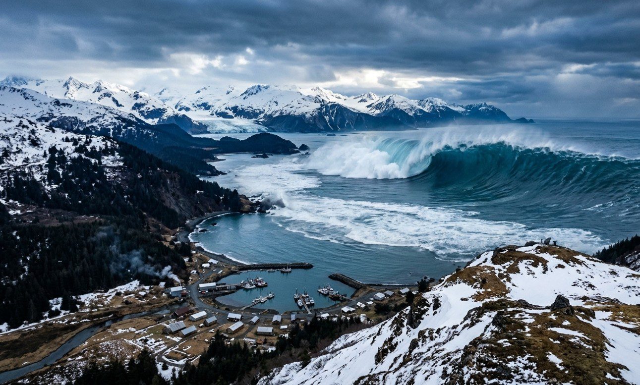 Alaska'da Dev Tsunami Felaketi: Su Kütlesi Bir Dağın Yamacında 482 Metreye Kadar Yükseldi