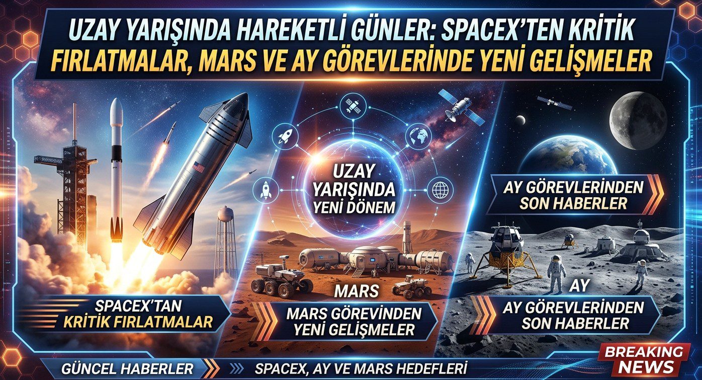 Uzay Yarışında Hareketli Günler: SpaceX'ten Kritik Fırlatmalar, Mars ve Ay Görevlerinde Yeni Gelişmeler