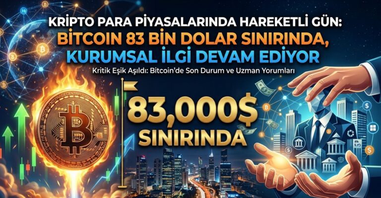 Kripto Para Piyasalarında Hareketli Gün: Bitcoin 83 Bin Dolar Sınırında, Kurumsal İlgi Devam Ediyor