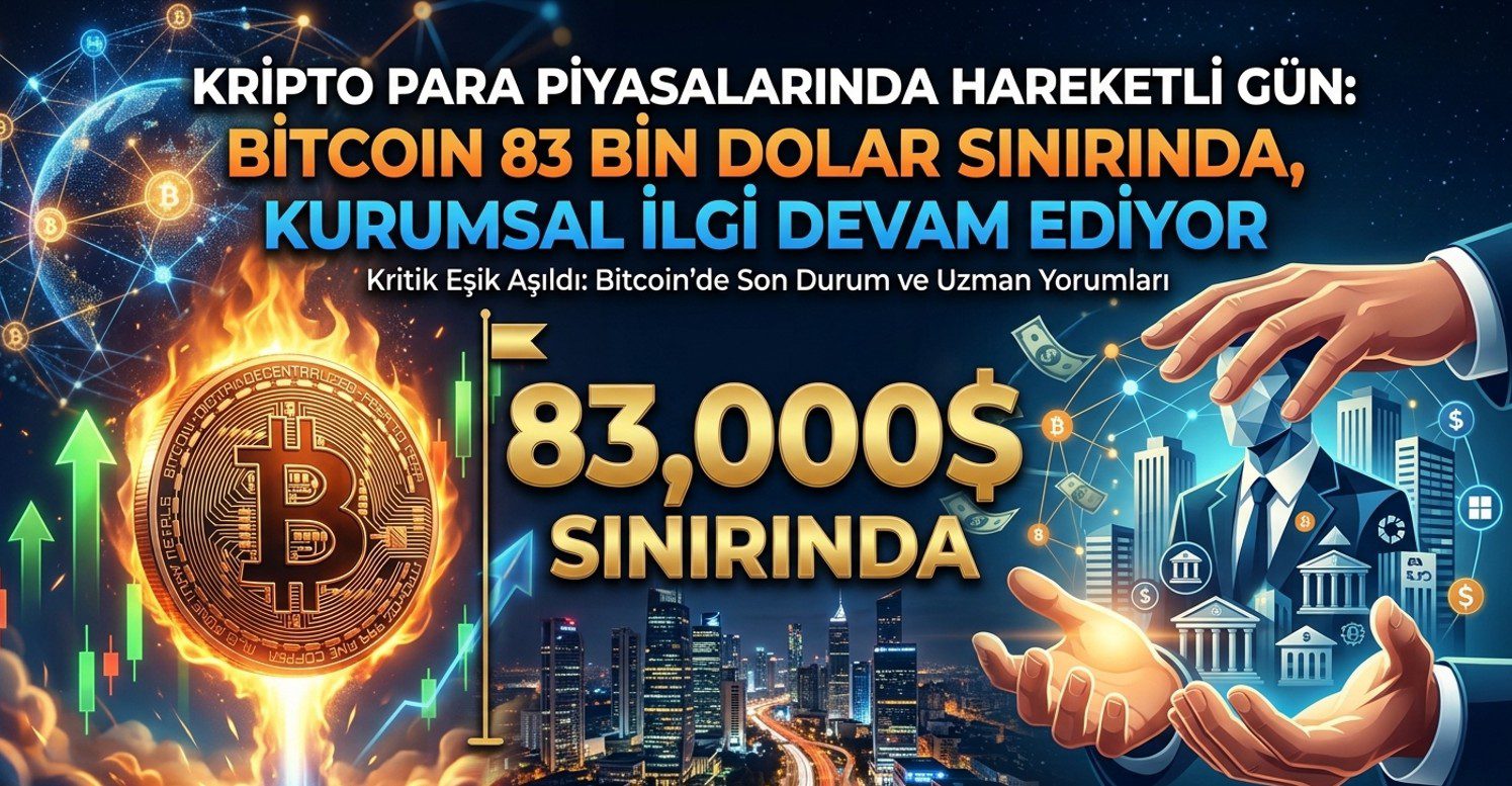 Kripto Para Piyasalarında Hareketli Gün: Bitcoin 83 Bin Dolar Sınırında, Kurumsal İlgi Devam Ediyor