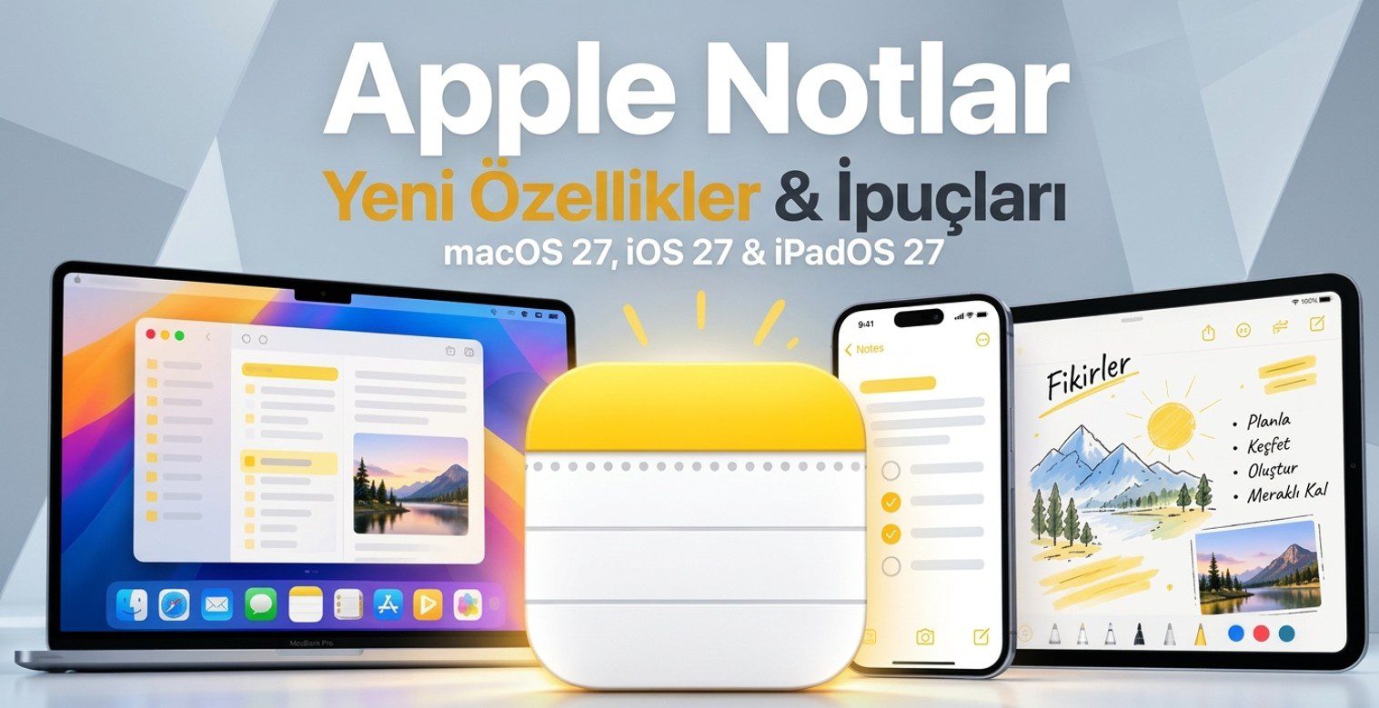 Apple Notes’a Büyük Güncelleme: iOS 27, iPadOS 27 ve macOS 27 ile Not Tutmak Daha Profesyonel Hale Geliyor