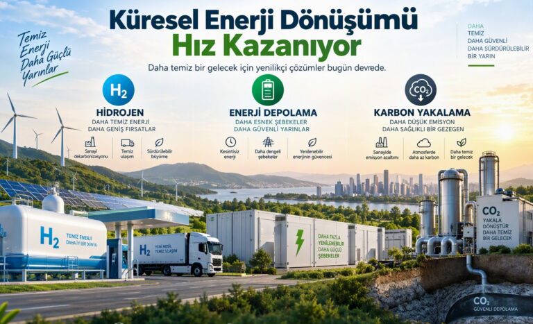 Küresel Enerji Dönüşümü Hız Kazanıyor: Hidrojen, Depolama ve Karbon Yakalama Öne Çıkıyor