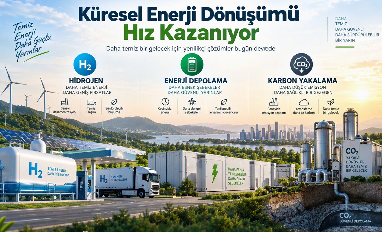Küresel Enerji Dönüşümü Hız Kazanıyor: Hidrojen, Depolama ve Karbon Yakalama Öne Çıkıyor